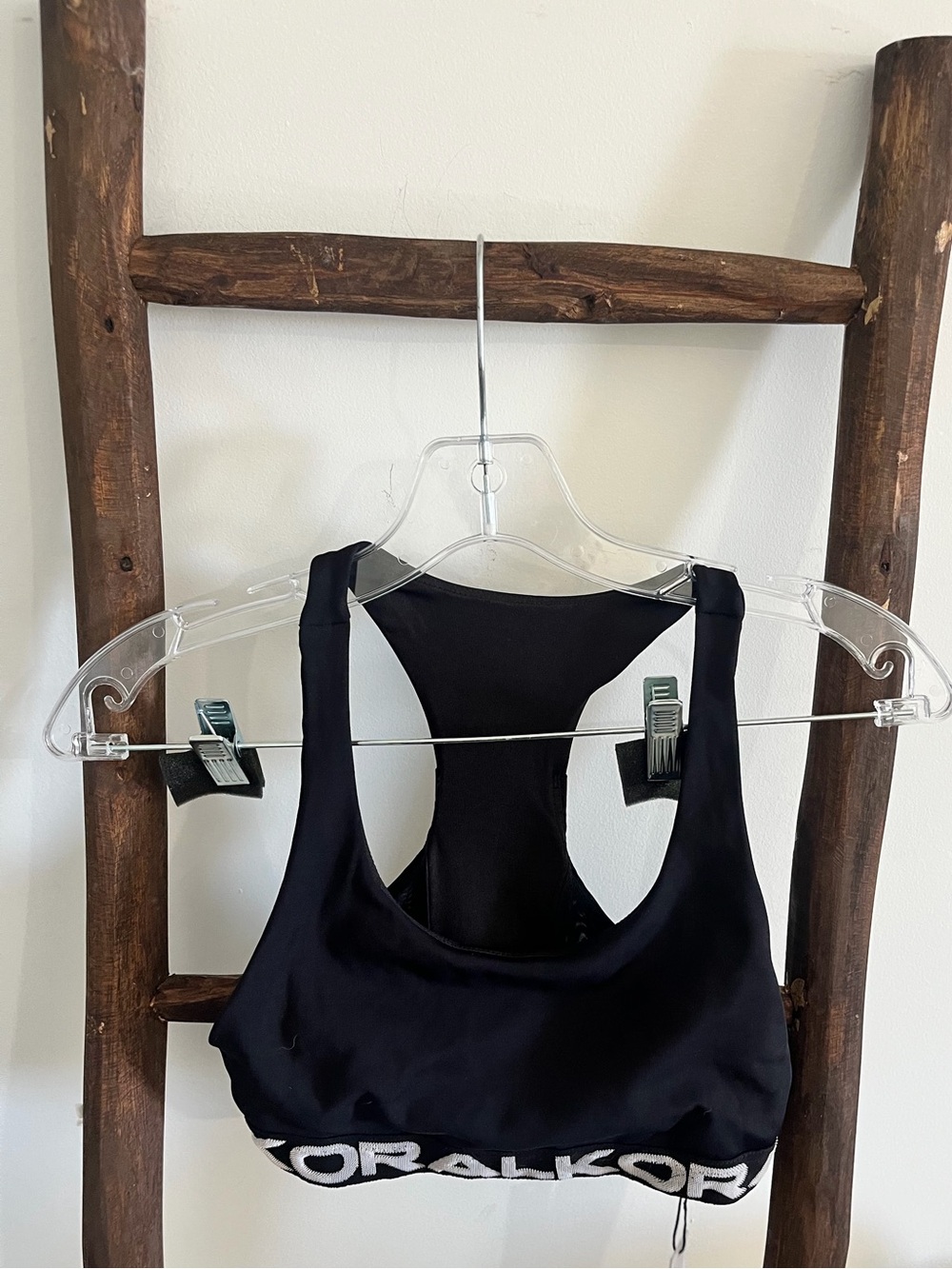 Koral activewear Black Sports Bra with Elastic Logo Band